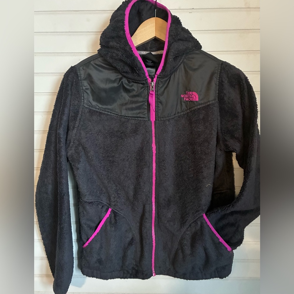 THE NORTH FACE girls grey fleece full zip jacket